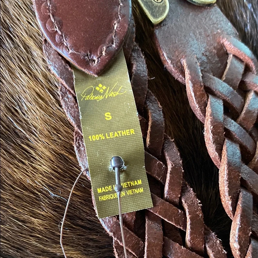Patricia Nash Townsend Cognac Braided Leather Belt SZ S NEW - Picture 5 of 5